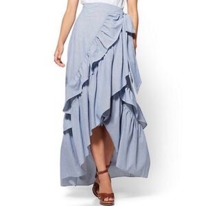 Striped Wrap around Skirt